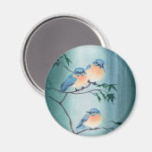 HAPPY BLUEBIRDS van SHARON SHARPE Magneet (Voorkant / Achterkant)