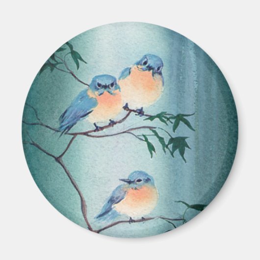 HAPPY BLUEBIRDS van SHARON SHARPE Magneet (Voorkant)
