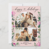 Happy Blush Roze 2 foto vakantie Kaart (Voorkant)