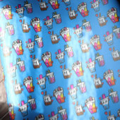 Happy Boba Tea Bubble Teas Bobas Kawaii Cadeaupapier