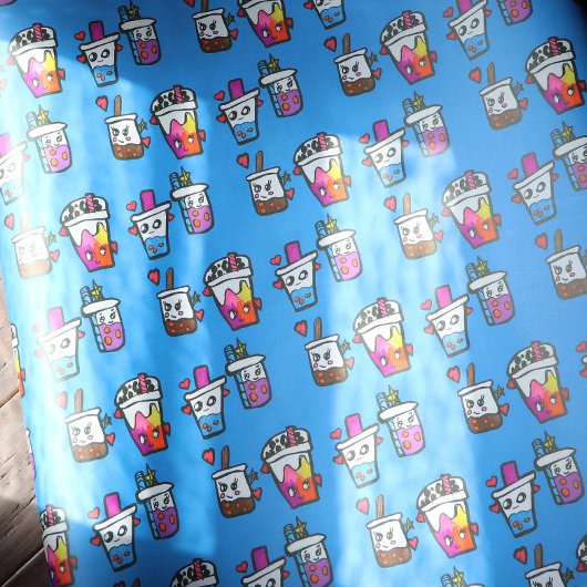 Happy Boba Tea Bubble Teas Bobas Kawaii Cadeaupapier