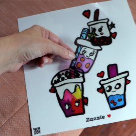 Happy Boba Tea Bubble Teas Bobas Kawaii Raamsticker