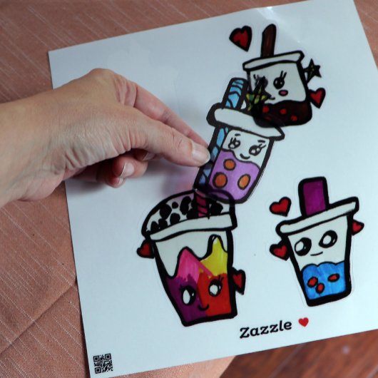 Happy Boba Tea Bubble Teas Bobas Kawaii Raamsticker