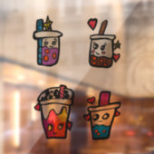 Happy Boba Tea Bubble Teas Bobas Kawaii Raamsticker (Vel 2)