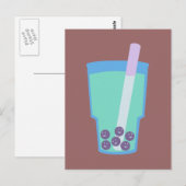 Happy Boba Tea Bubbles Briefkaart (Voorkant / Achterkant)