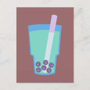 Happy Boba Tea Bubbles Briefkaart