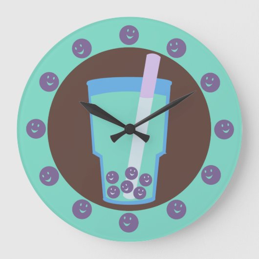 Happy Boba Tea Bubbles Grote Klok (Voorkant)