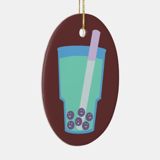 Happy Boba Tea Bubbles Keramisch Ornament (Rechts)