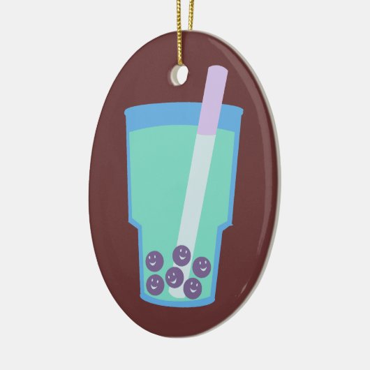 Happy Boba Tea Bubbles Keramisch Ornament (Links)