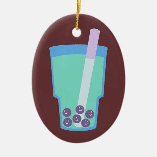 Happy Boba Tea Bubbles Keramisch Ornament (Voorkant)