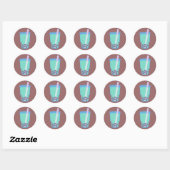 Happy Boba Tea Bubbles Ronde Sticker (Vel)