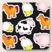 Happy boerderij achtergrond, kurk onderzetter (Voorkant)