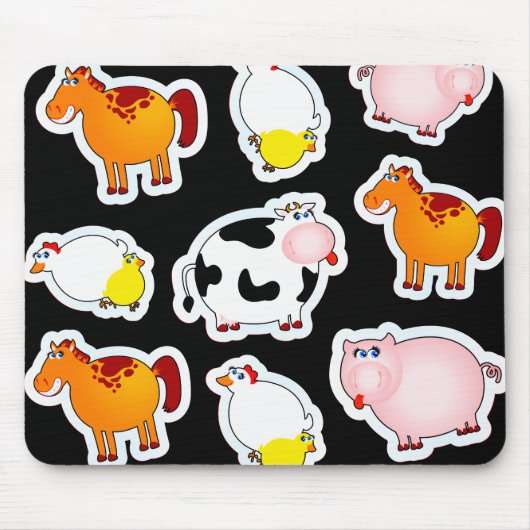 Happy boerderij achtergrond, mousepad muismat (Voorkant)