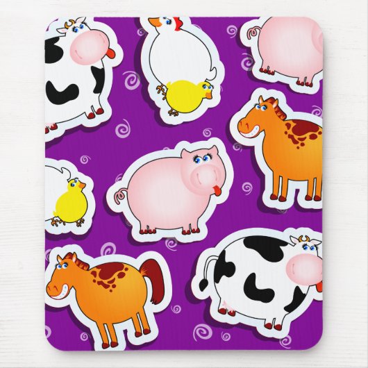 Happy boerderij achtergrond, mousepad muismat (Voorkant)