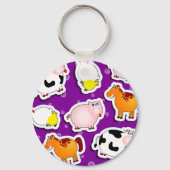 Happy boerderij achtergrond, sleutelhanger (Voorkant)