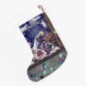 Happy Boerderij Funny Christmas Stocking Kleine Kerstsok (Achterkant (Hangend))