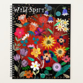 Happy Boho Flowers Wild Spirit Quote Journal Planner (Voorkant)