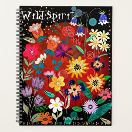 Happy Boho Flowers Wild Spirit Quote Journal Planner
