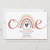 Happy Boho Rainbow Modern 1 1e verjaardag Kaart (Voorkant)