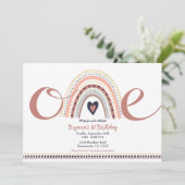 Happy Boho Rainbow Modern 1 1e verjaardag Kaart (Staand voorkant)