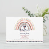 Happy Boho Rainbow Modern Baby shower Kaart (Staand voorkant)