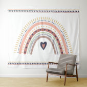 Happy Boho Rainbow Modern Birthday Foto Wandkleed (In Situ (horizontaal))