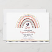 Happy Boho Rainbow Modern Birthday Party Kaart (Voorkant)