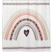 Happy Boho Rainbow Modern Minimal Trendy Chic Douchegordijn (Voorkant)