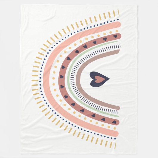 Happy Boho Rainbow Modern Minimal Trendy Chic Fleece Deken (Voorkant)