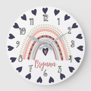 Happy Boho Rainbow Modern Minimal Trendy Chic Grote Klok