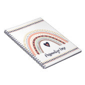 Happy Boho Rainbow Modern Minimal Trendy Chic Notitieboek (Rechterzijde)