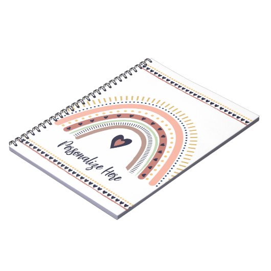 Happy Boho Rainbow Modern Minimal Trendy Chic Notitieboek (Linkerzijde)