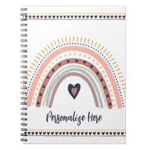 Happy Boho Rainbow Modern Minimal Trendy Chic Notitieboek