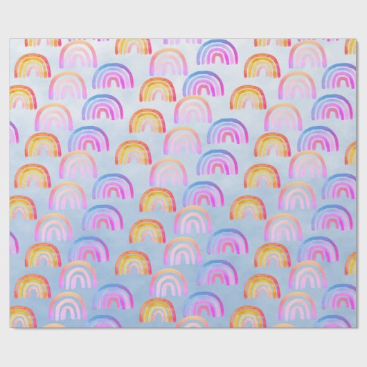 Happy Boho Rainbows & Big Blue Sky Cadeaupapier (Vlak)