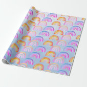 Happy Boho Rainbows & Big Blue Sky Cadeaupapier (Uitgerold)