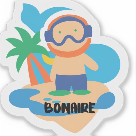 Happy Bonaire Sticker (Voorkant)