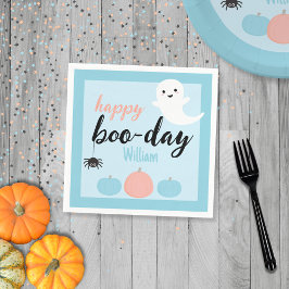 Happy Boo-Day Blue Halloween Verjaardag Servet