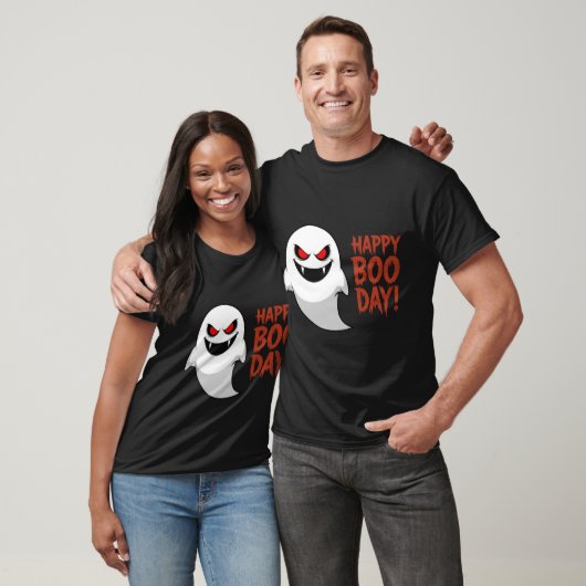 Happy Boo-Day Funny Halloween Ghost T-shirt (Unisex)