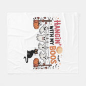 Happy Boo-Day Ghost Cat PNG - Spookachtig Schattig Fleece Deken (Voorkant (Horizontaal))