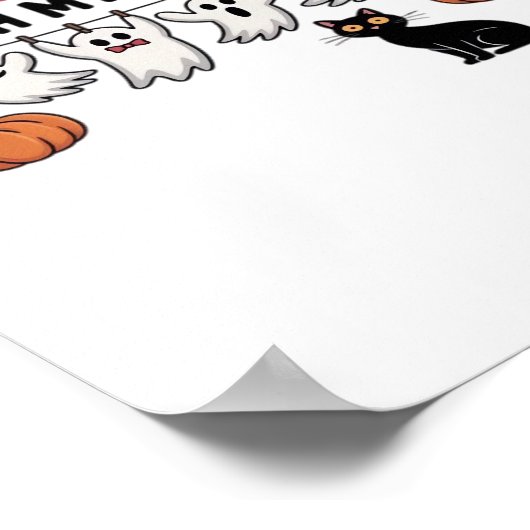 Happy Boo-Day Ghost Cat PNG - Spookachtig Schattig Poster (Hoek)