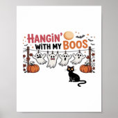 Happy Boo-Day Ghost Cat PNG - Spookachtig Schattig Poster (Voorkant)
