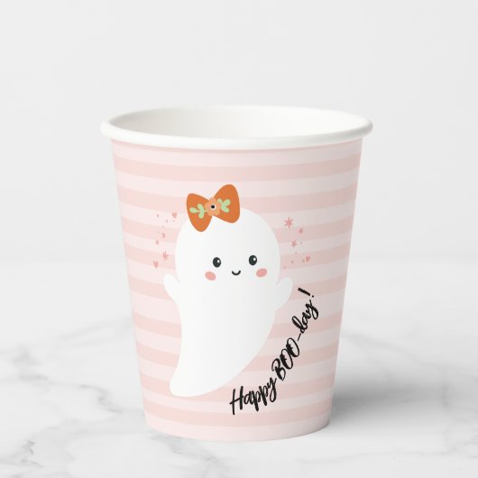 Happy BOO Day Halloween Birthday Papieren Bekers (Voorkant)