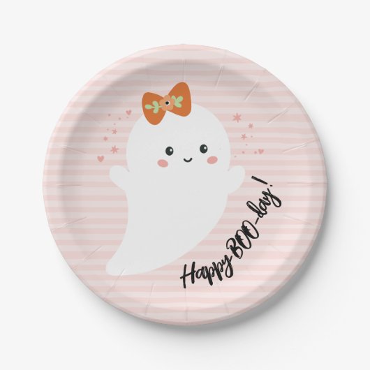 Happy BOO Day Halloween Birthday Papieren Bordje (Voorkant)