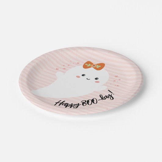 Happy BOO Day Halloween Birthday Papieren Bordje (Gekanteld)