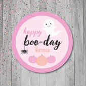 Happy Boo-Day Halloween Verjaardag Ronde Sticker