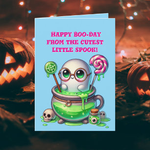 Happy Boo Day Schattige Ghost foto Halloween kaart