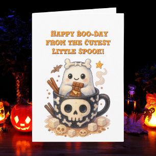 Happy Boo Day Schattige Ghost foto Halloween kaart