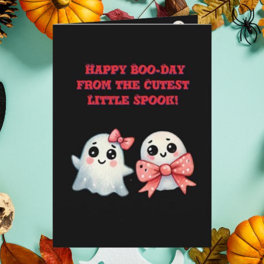 Happy Boo Day Schattige Ghost foto Halloween kaart