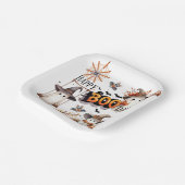 Happy BOO Day Schattigee Waterverf Ghost Herfst Papieren Bordje (Gebogen)