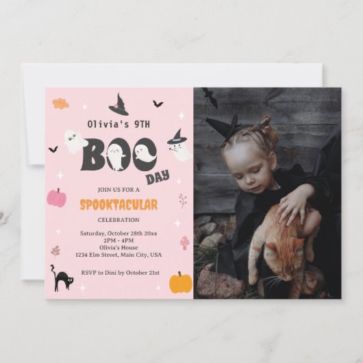 Happy Boo Day | Spooky BOO Day Celebration Foto Kaart (Voorkant)